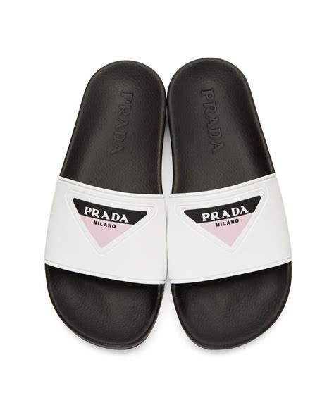 white prada slides|prada slides on sale.